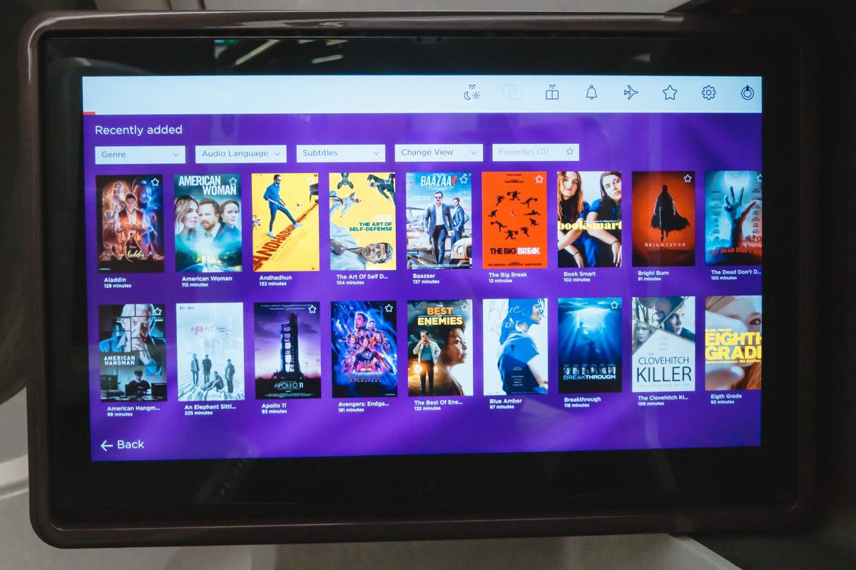 Virgin Atlantic Airbus A350 IFE Movie Selection Virgin Atlantic Airbus A350 IFE Movie Selection