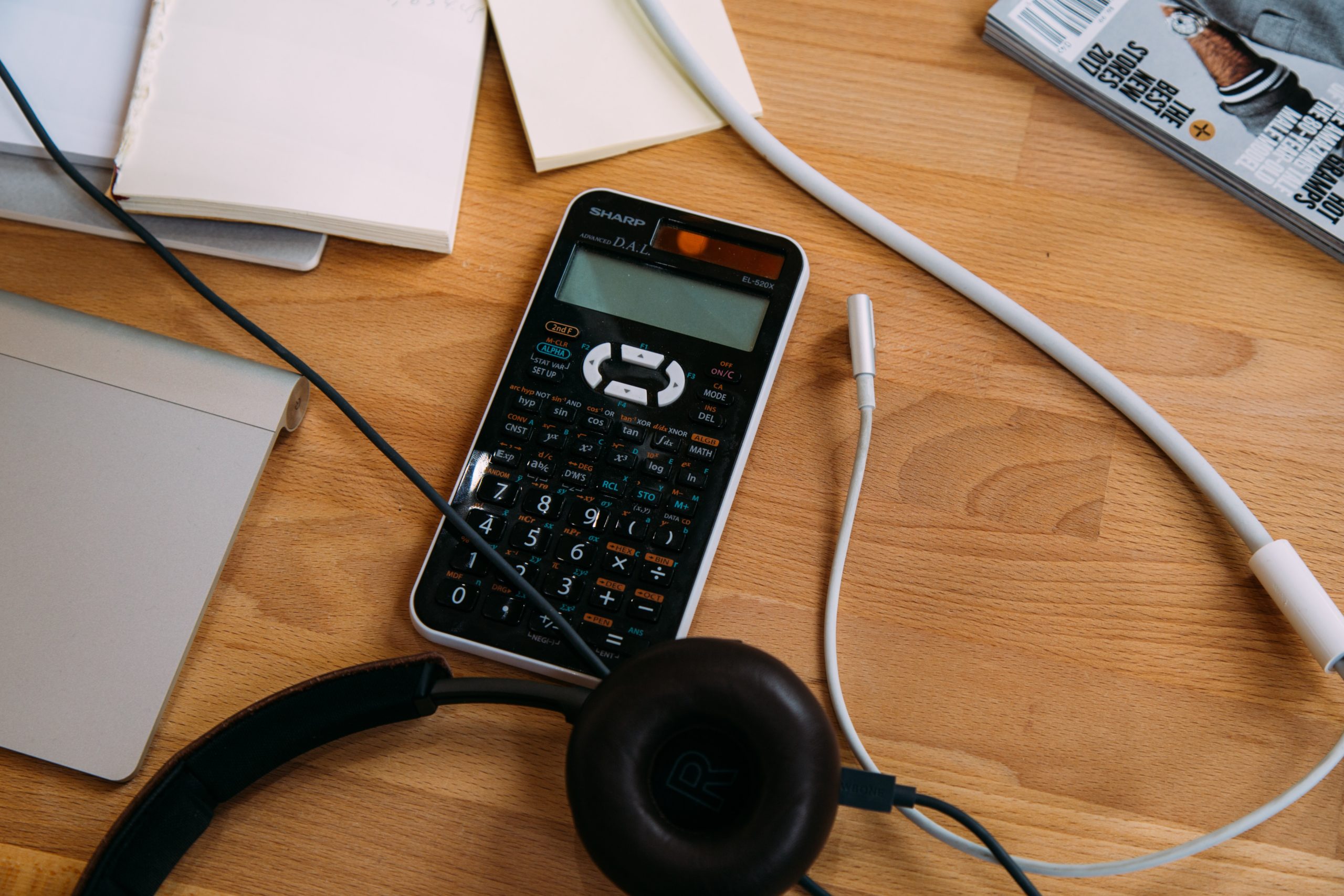 Calculator on a table