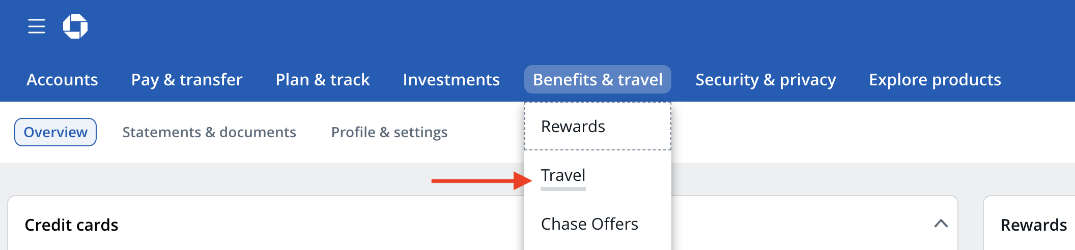 Click chase travel button