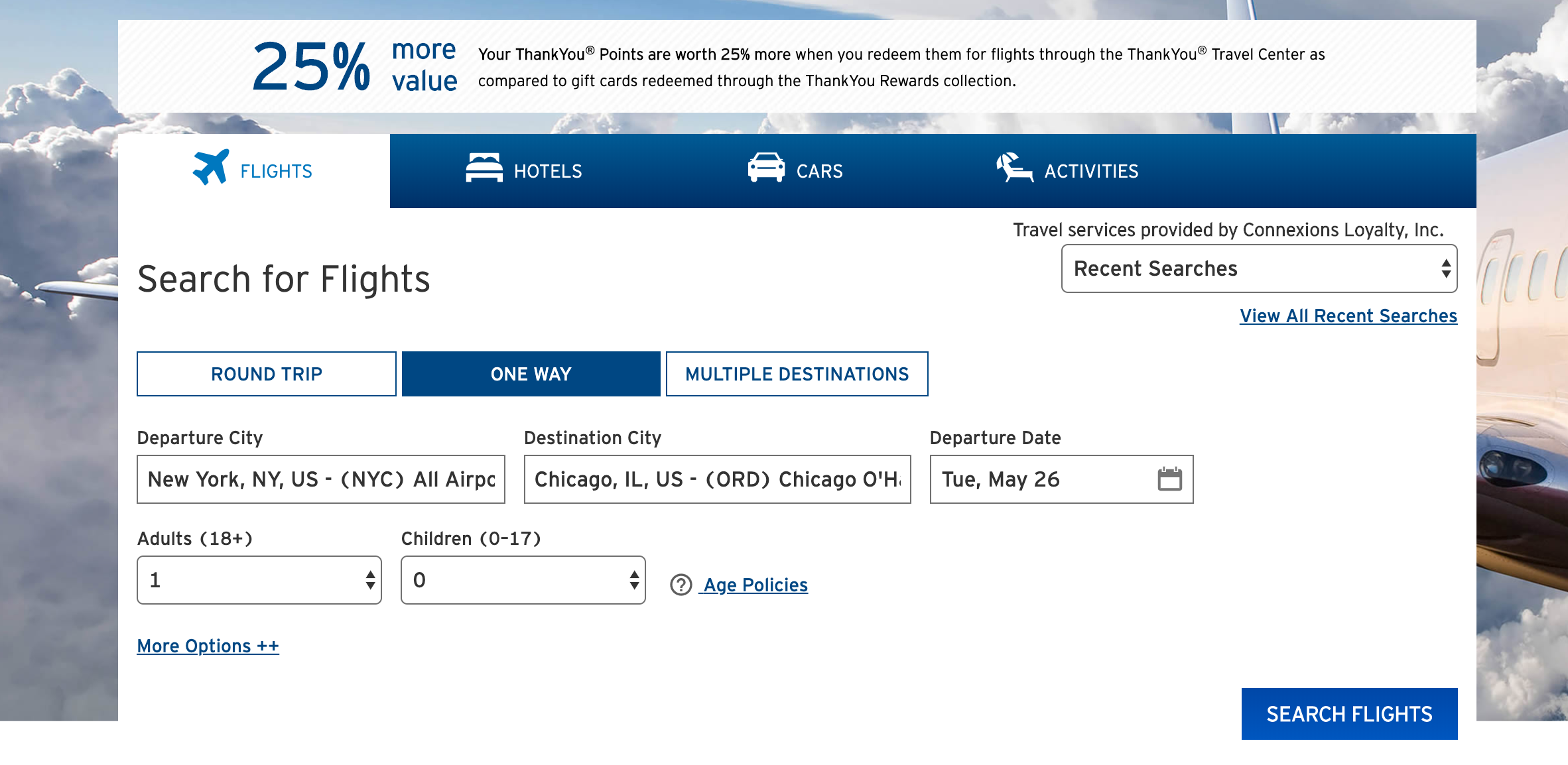 Enter Your Flight Details Citi ThankYou Travel Portal