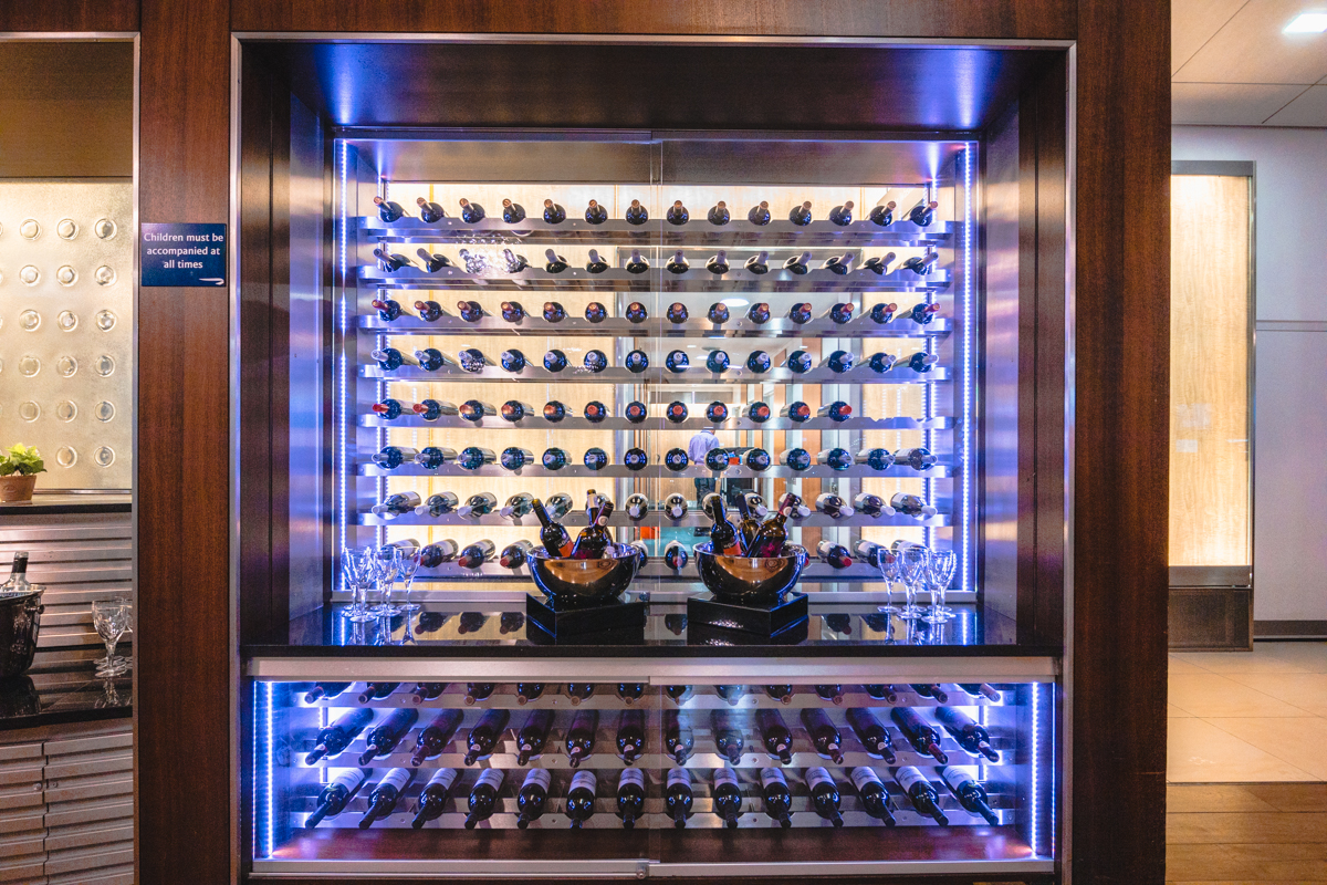 British Airways T5 Galleries Lounge B South Wine Display