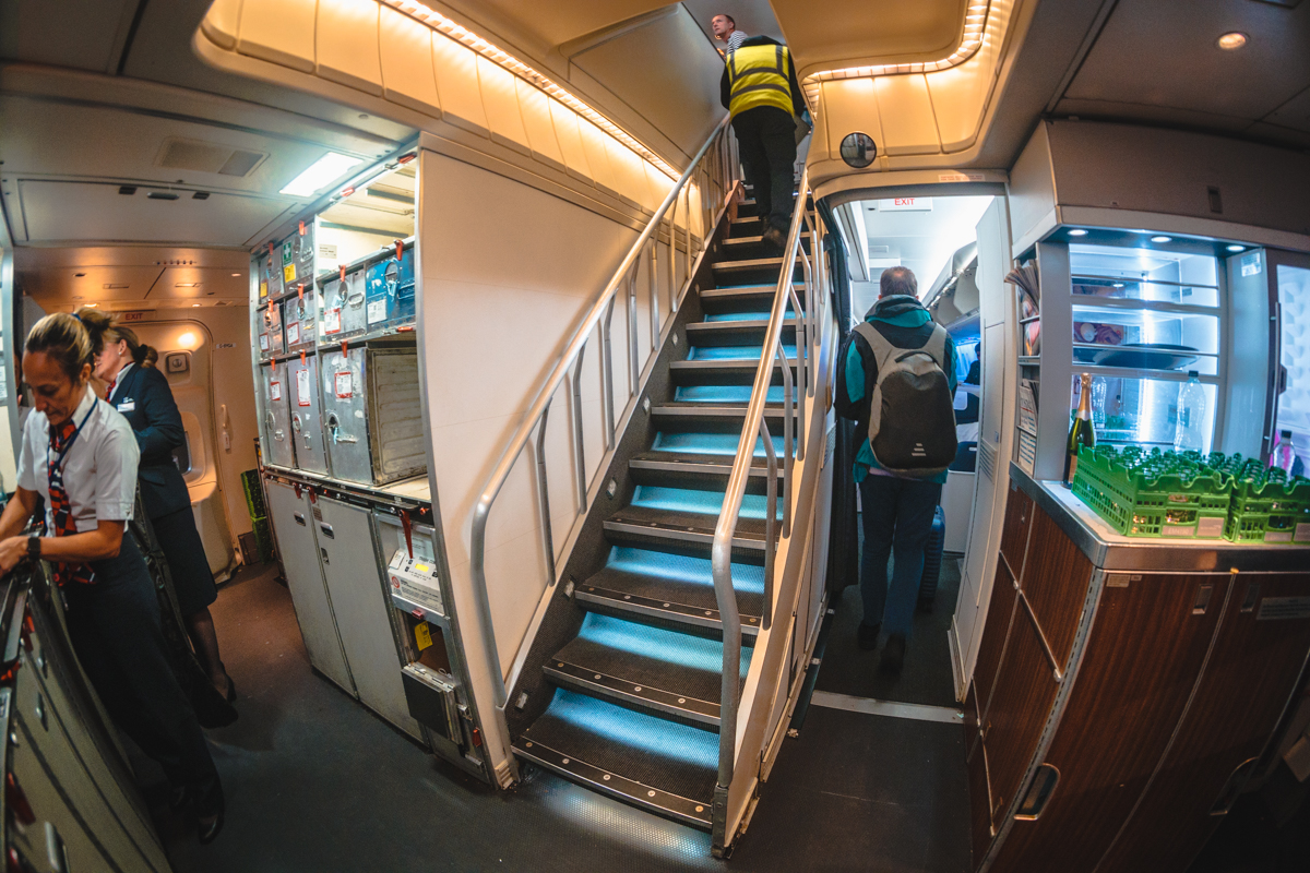 British Airways Boeing 747 Club World Business Class Stairs
