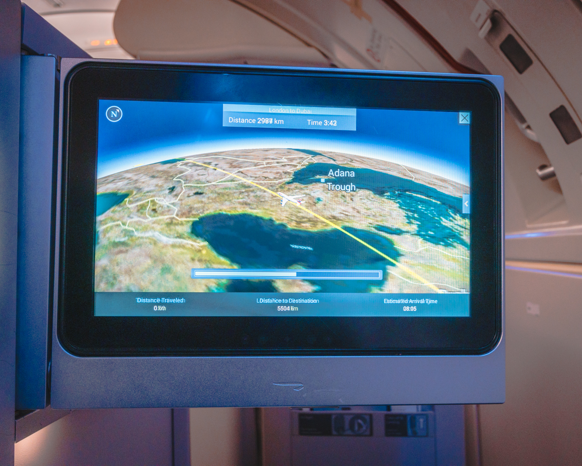 British Airways Boeing 747 Club World Business Class IFE Map