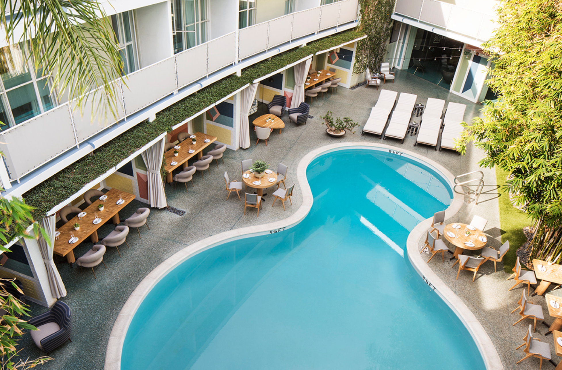 Avalon Hotel Beverly Hills Aerial Pool View Avalon Hotel Beverly Hills Aerial Pool View