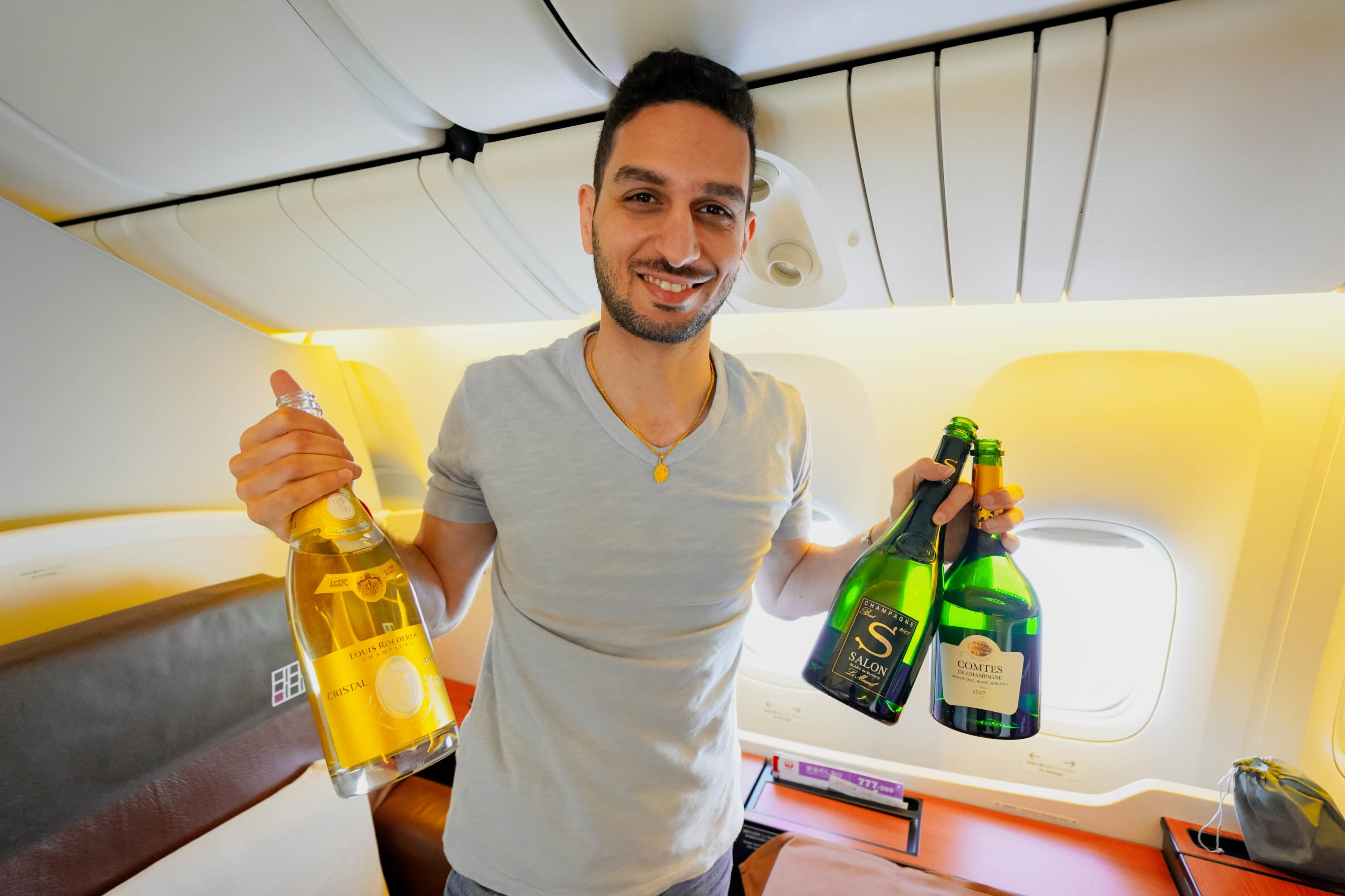 Japan Airlines Boeing 777 300ER First Class Champagne