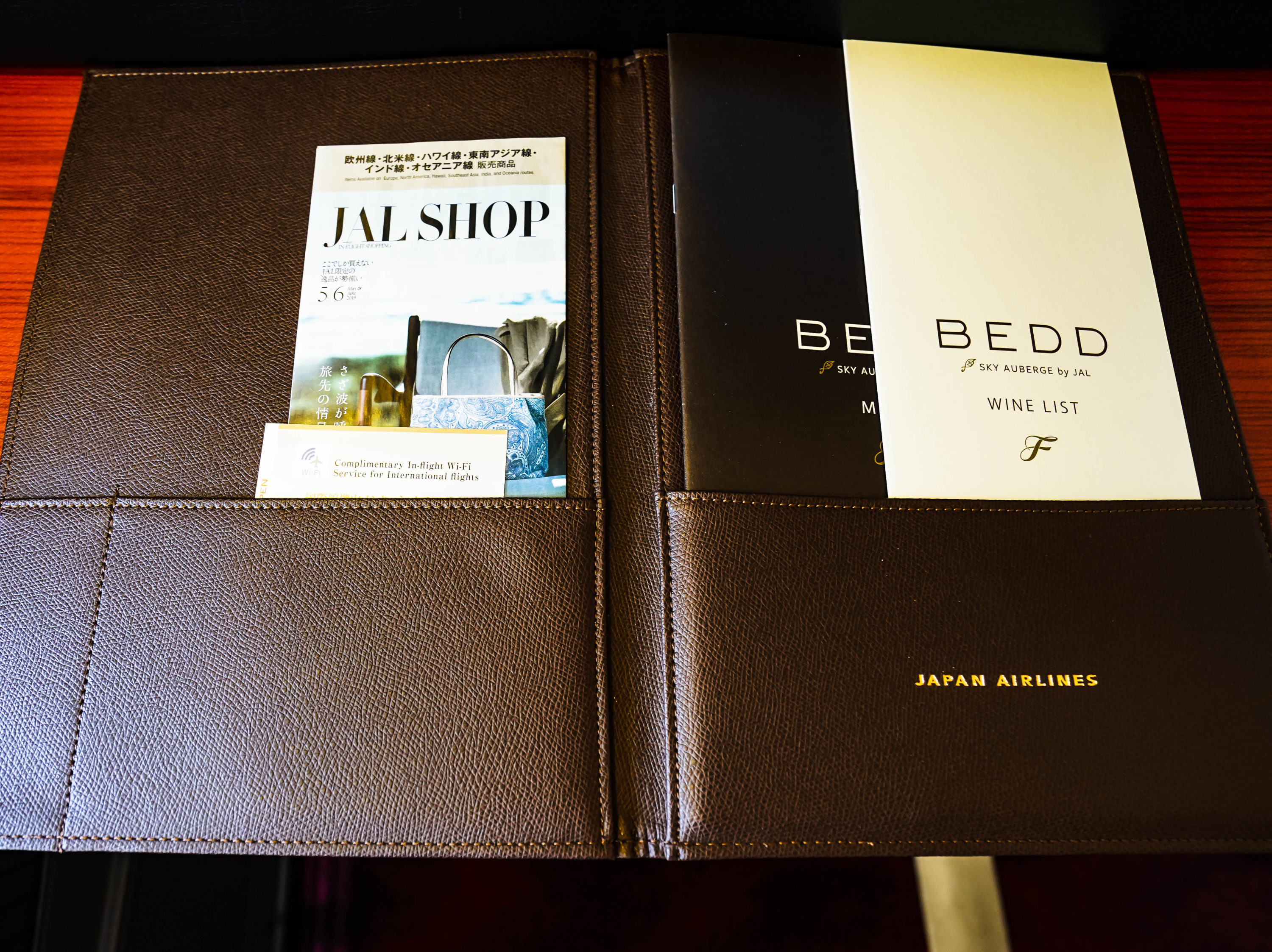 Japan Airlines Boeing 777 300ER First Class Menu Folder