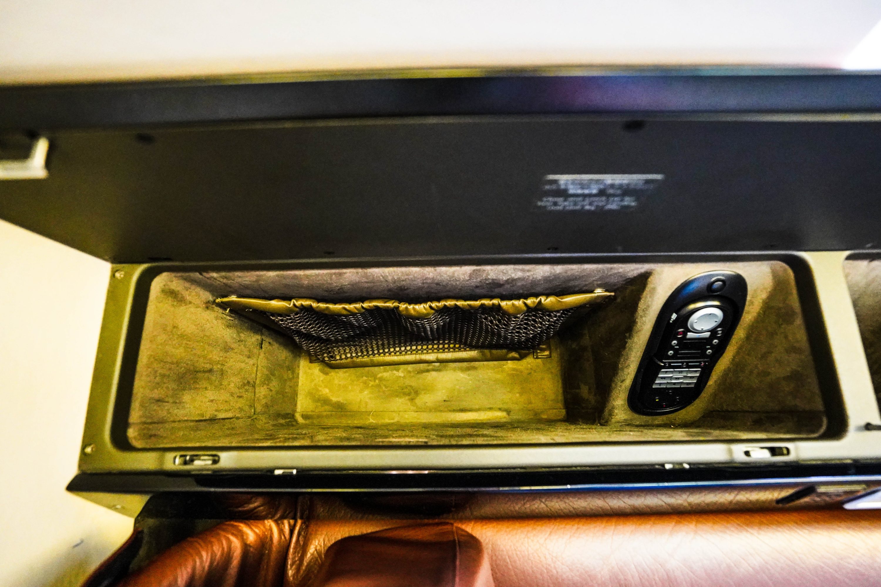 Japan Airlines Boeing 777 300ER First Class Storage compartment
