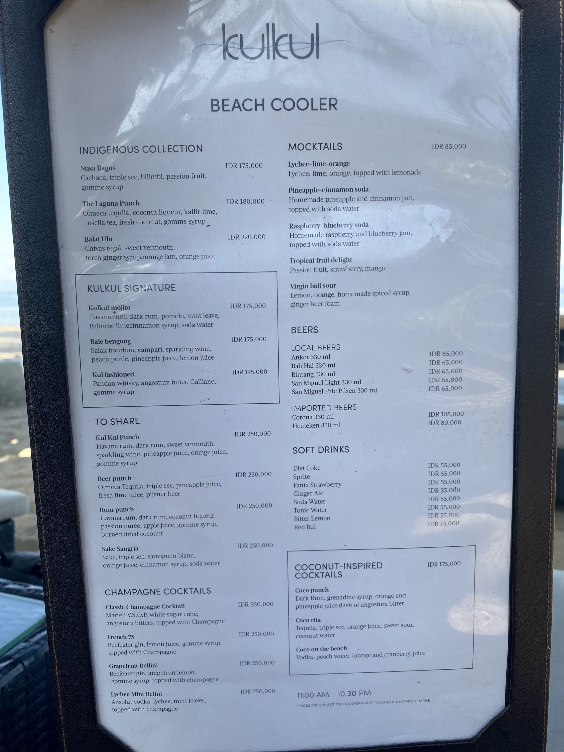 Kulkul Bar Menu Kulkul Bar Menu