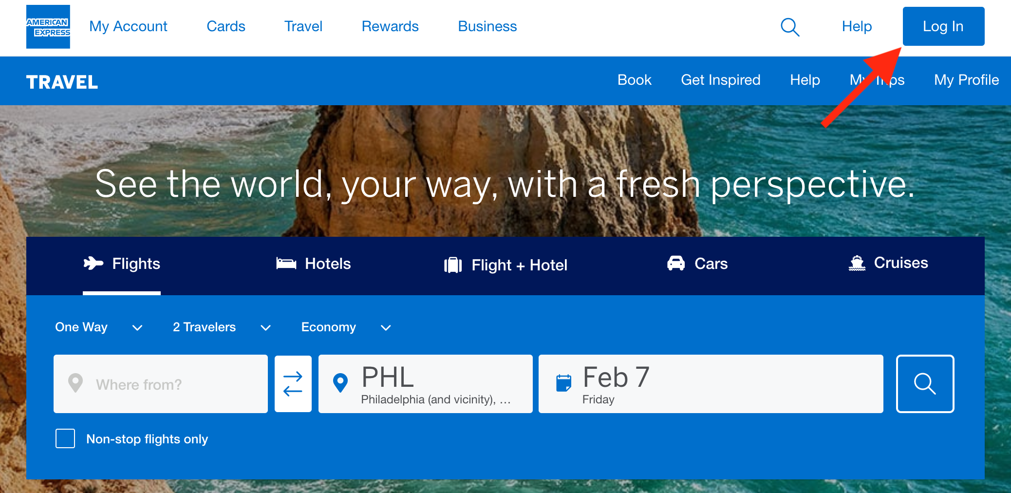Log Into Amex Travel portal