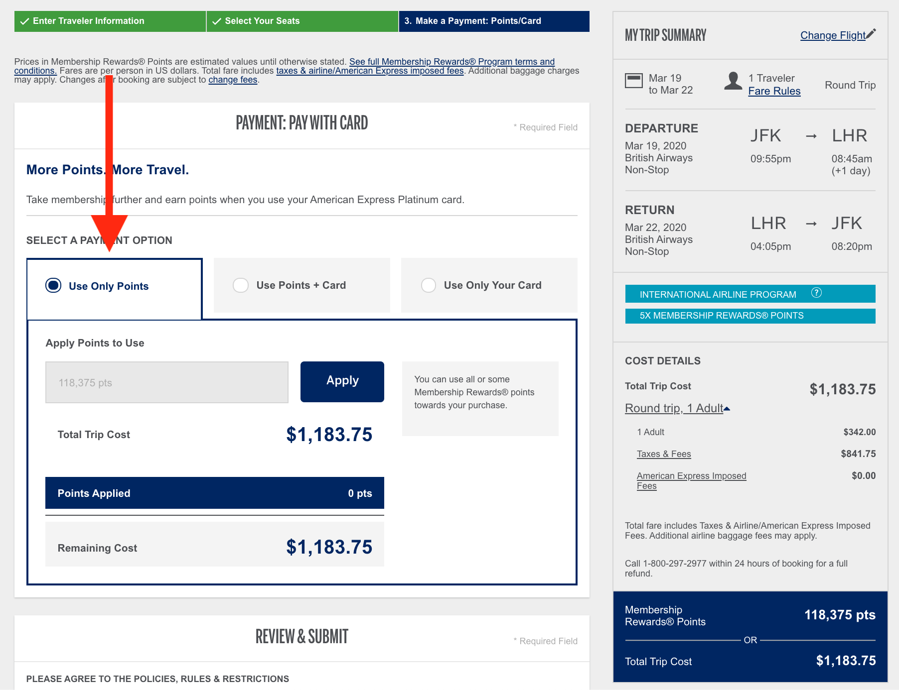 Select Use Points Select Use Points amex travel portal