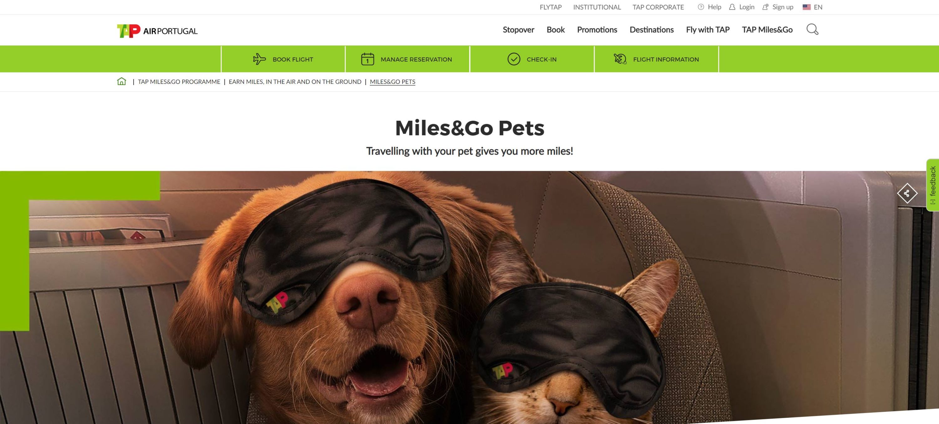 TAP Air Portugal MilesGo Pets
