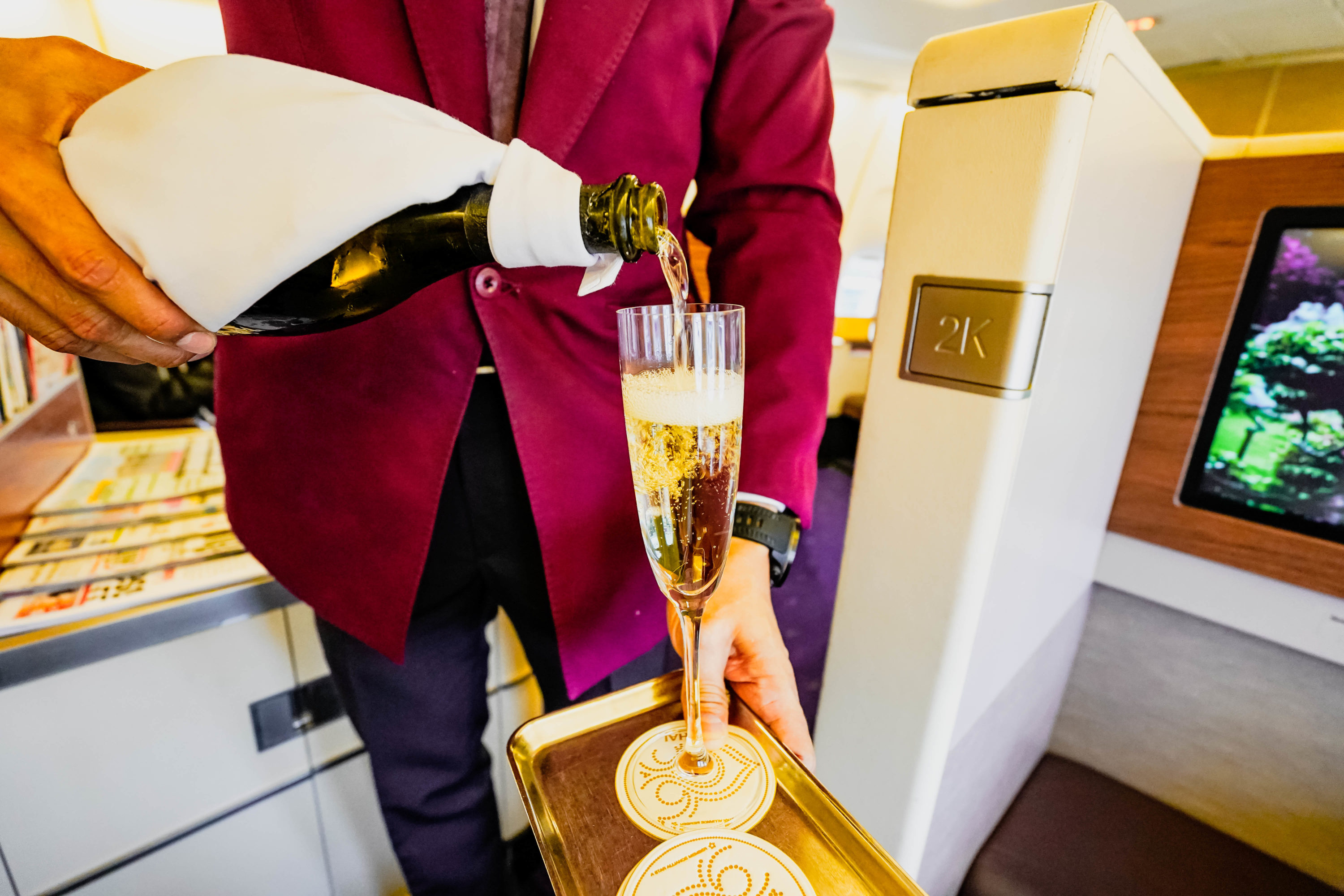 Thai Airways Boeing 747 400 First Class Dom Perignon 2009