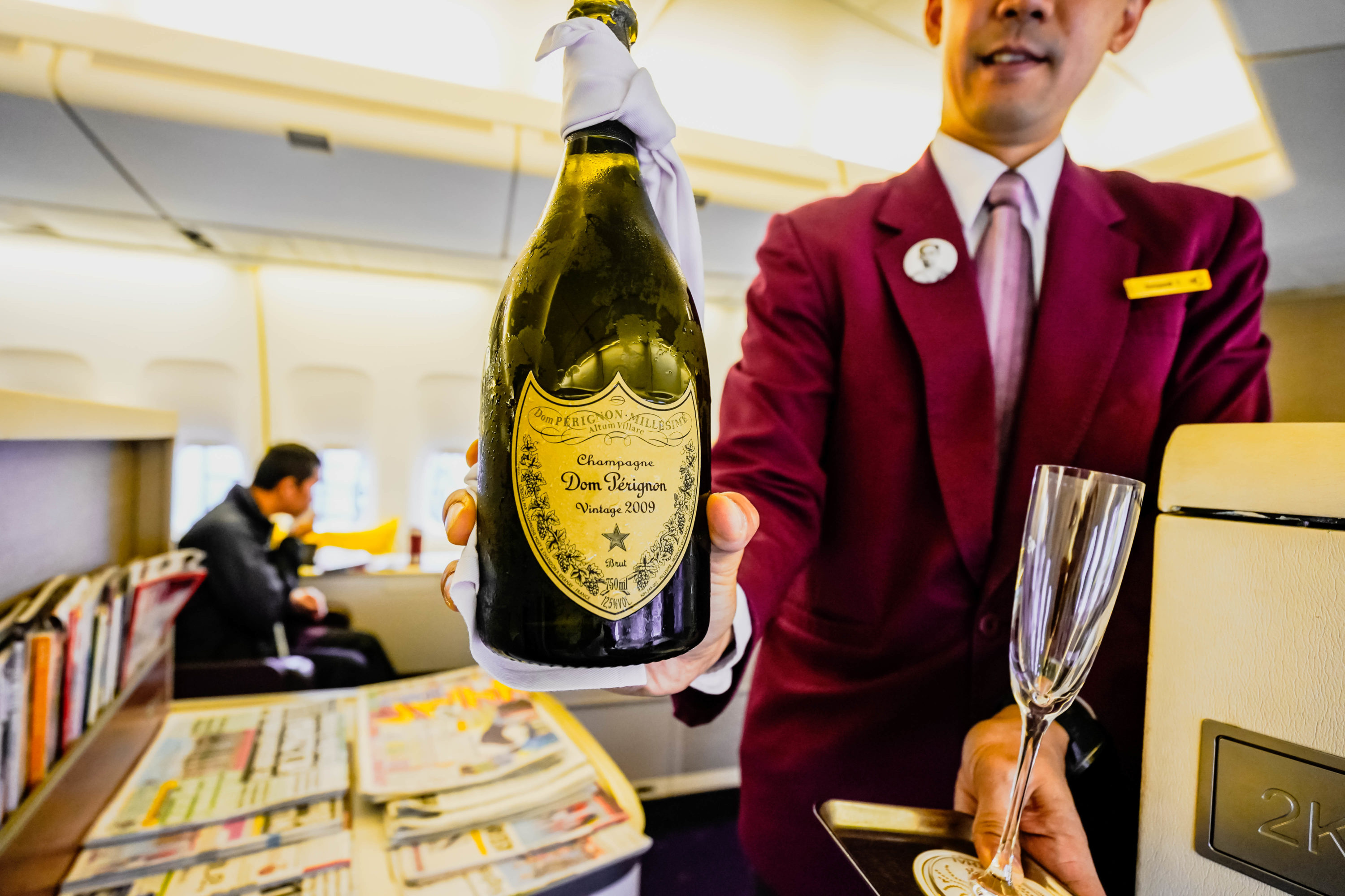 Thai Airways Boeing 747 400 First Class Dom Perignon 2009