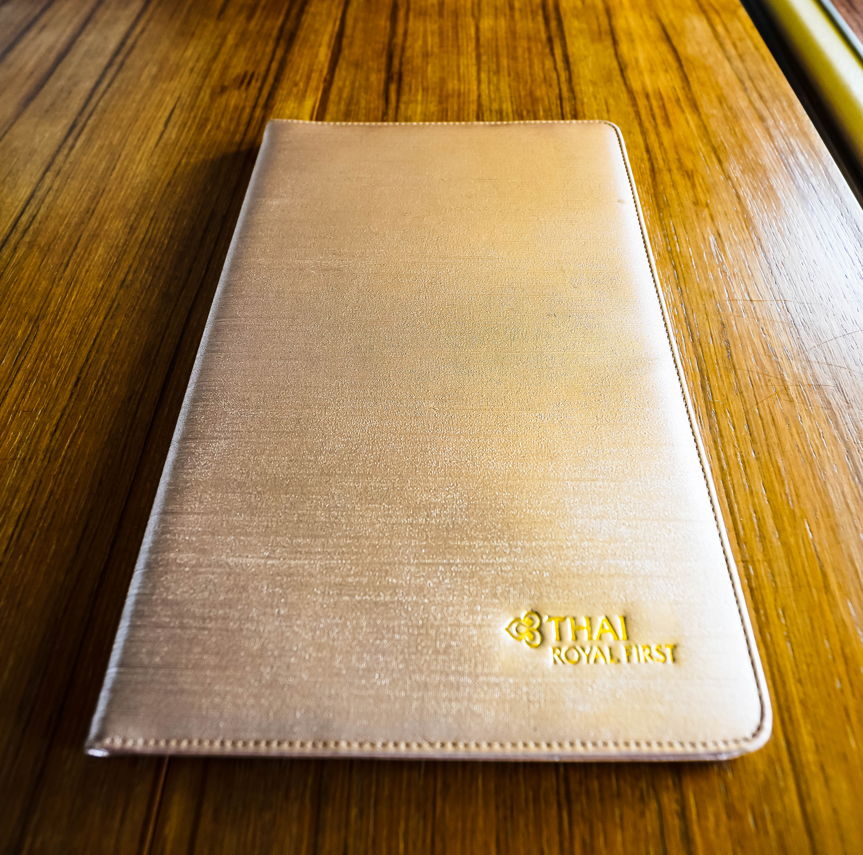 Thai Airways Boeing 747 400 First Class Menu and Drinks List
