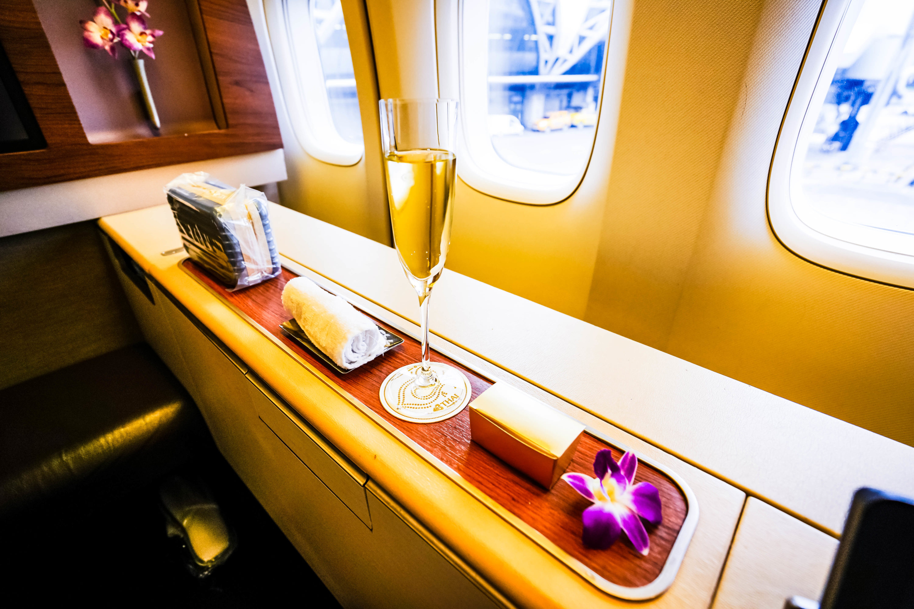 Thai Airways Boeing 747 400 First Class Pre take off