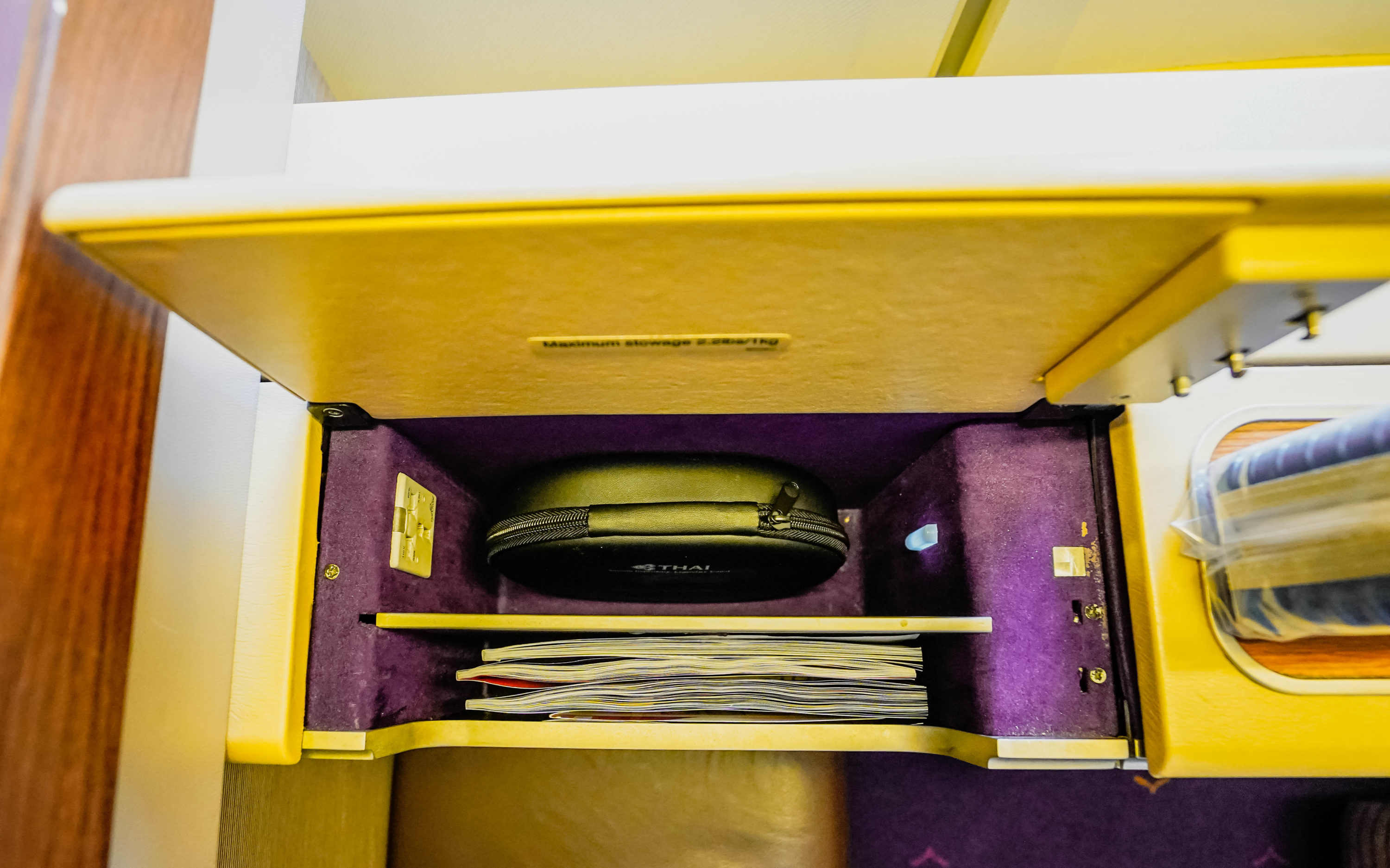 Thai Airways Boeing 747 400 First Class Storage compartment
