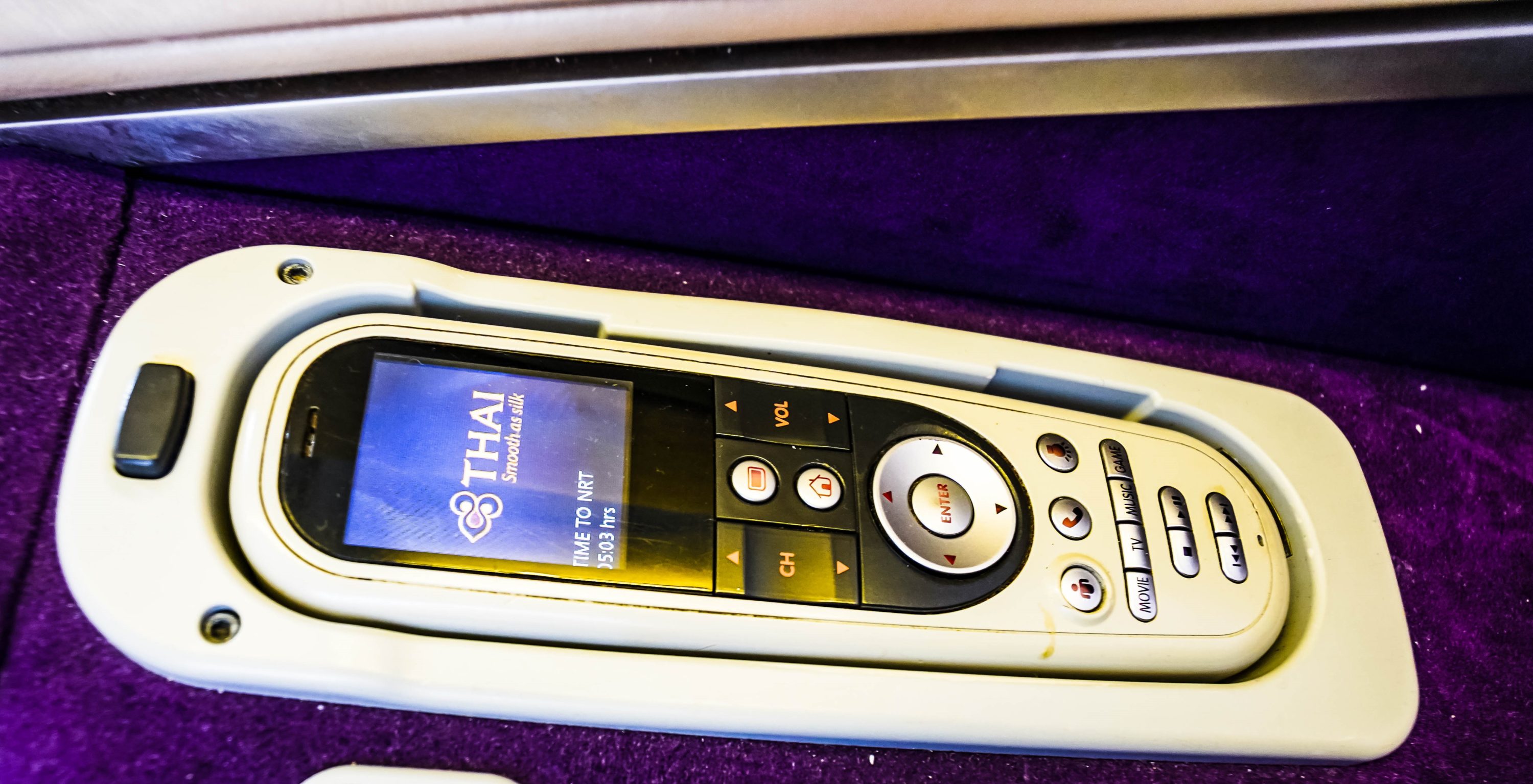 Thai Airways Boeing 747 400 First Class Wired entertainment controller
