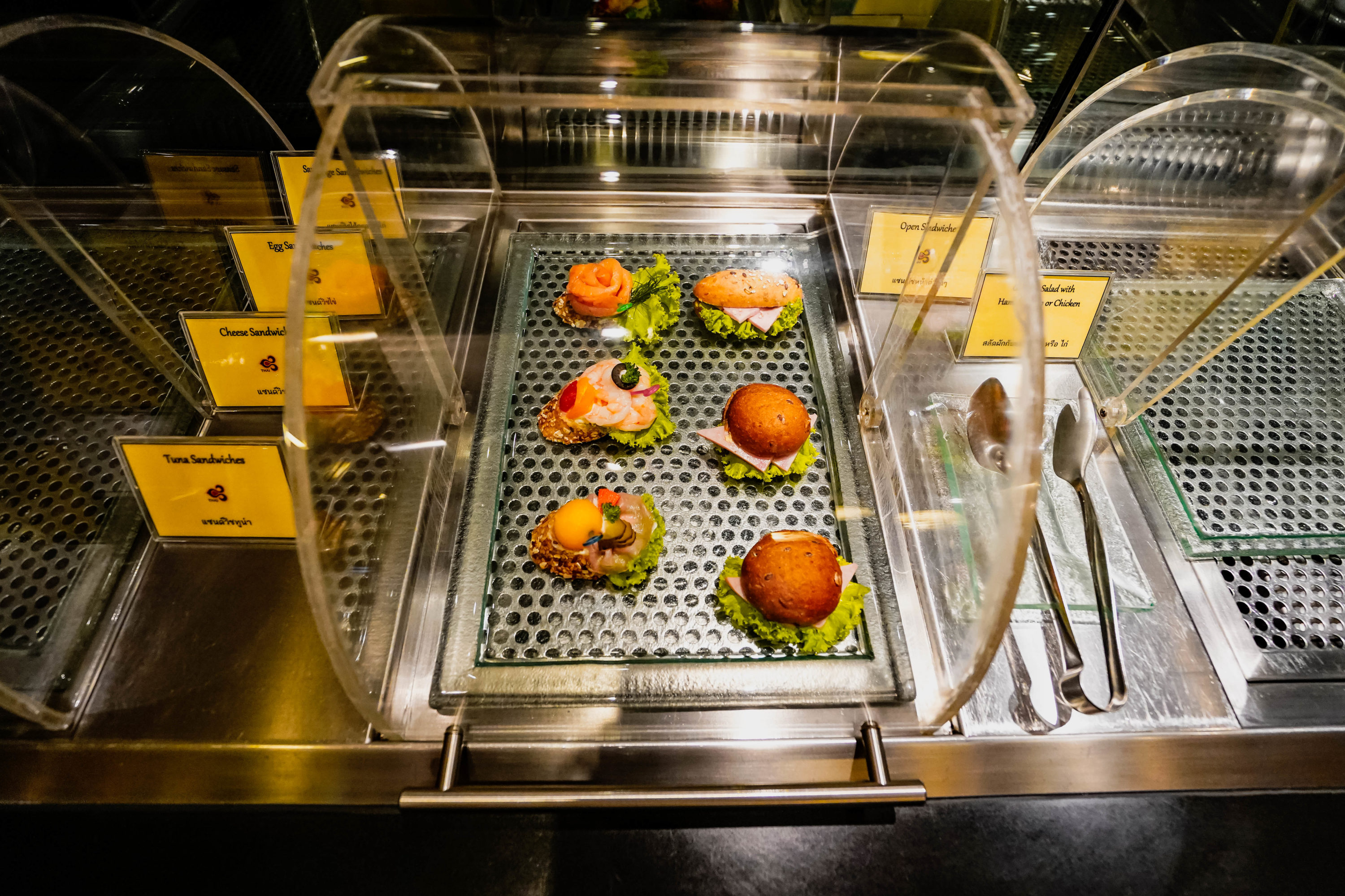Thai Airways Royal First Lounge Buffet Sandwiches