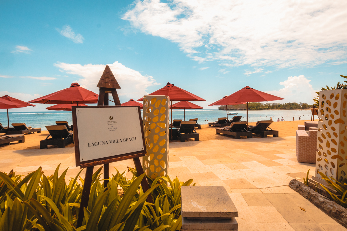 The Laguna Bali Executive Suite Bedroom by Day The Laguna Bali Private Beach for Villas