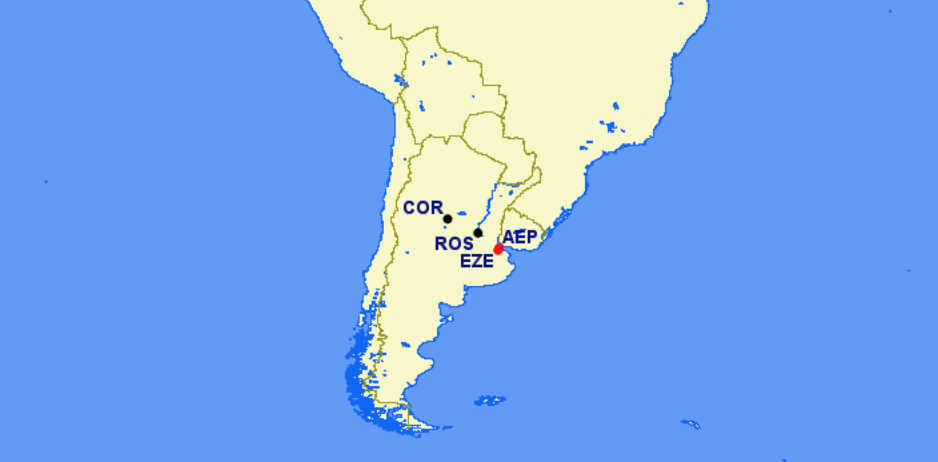 Aerolineas Argentinas hubs and focus cities