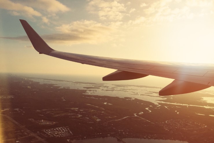 Airplane Wing View from Window