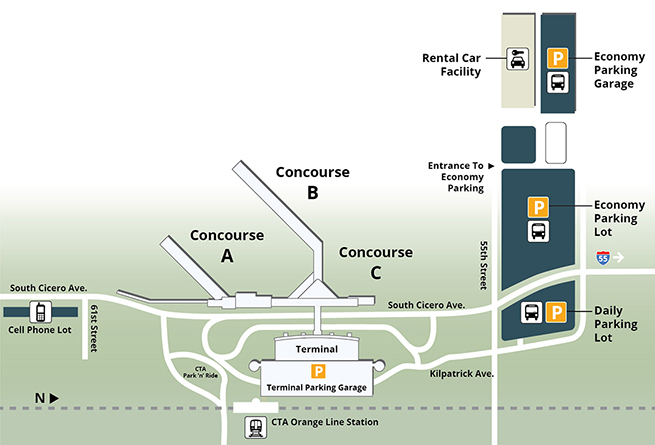Chicago Midway International Airport Map Chicago Midway International Airport Map
