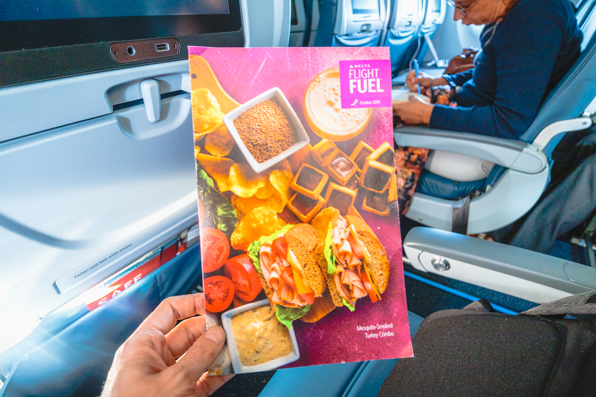 Delta Airbus A220 Economy Class Menu Cover Delta Airbus A220 Economy Class Menu Cover