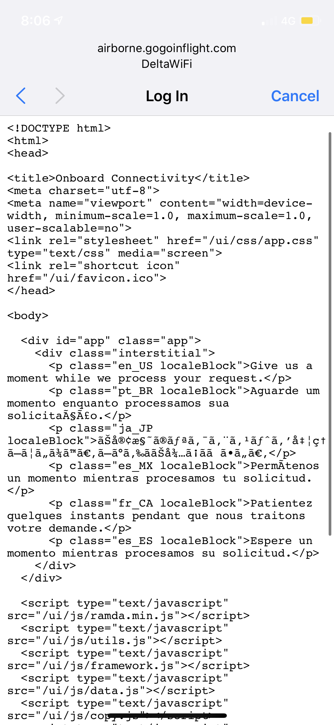 Delta Airbus A220 Wi Fi Login Errors