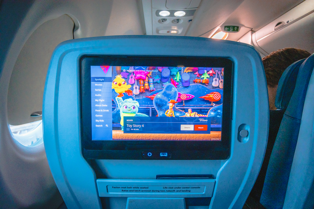 Delta Airbus A220 First Class IFE Main Menu