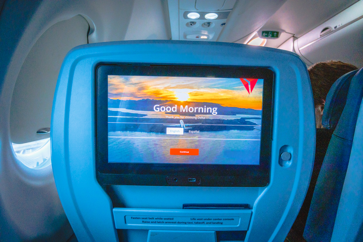 Delta Airbus A220 First Class IFE Welcome Screen