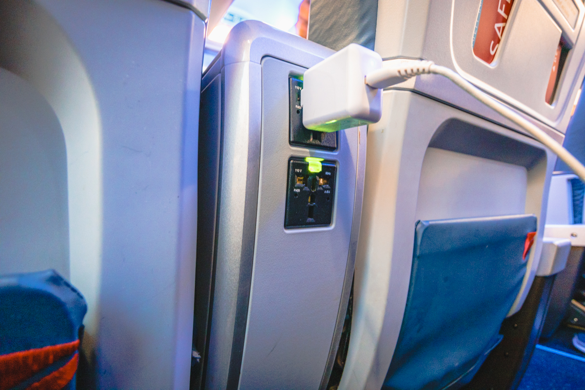 Delta Airbus A220 First Class Power Sockets