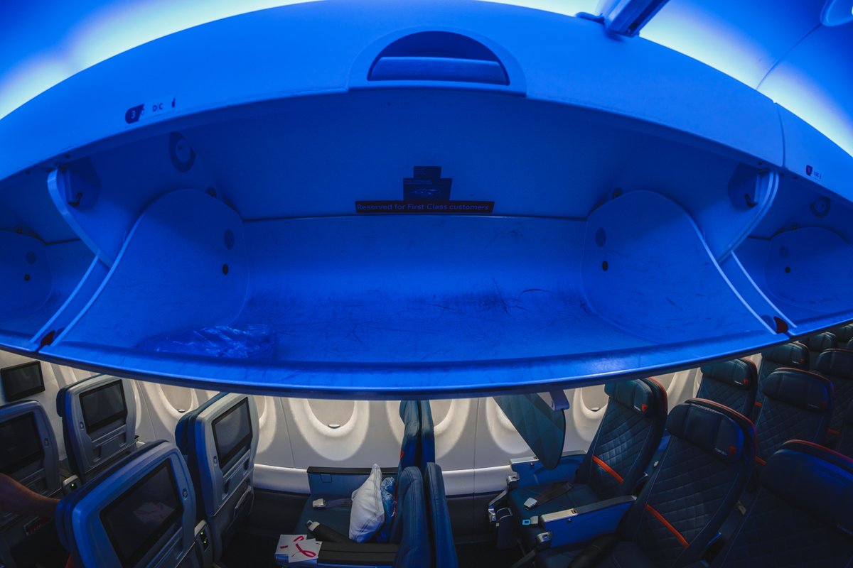 Delta Airbus A220 Large Overhead Bins
