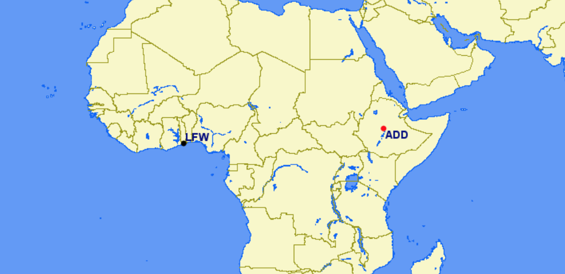Ethiopian Airlines hubs and focus cities