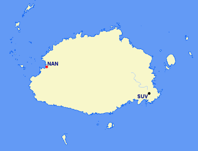 Fiji Airways hubs and focus cities