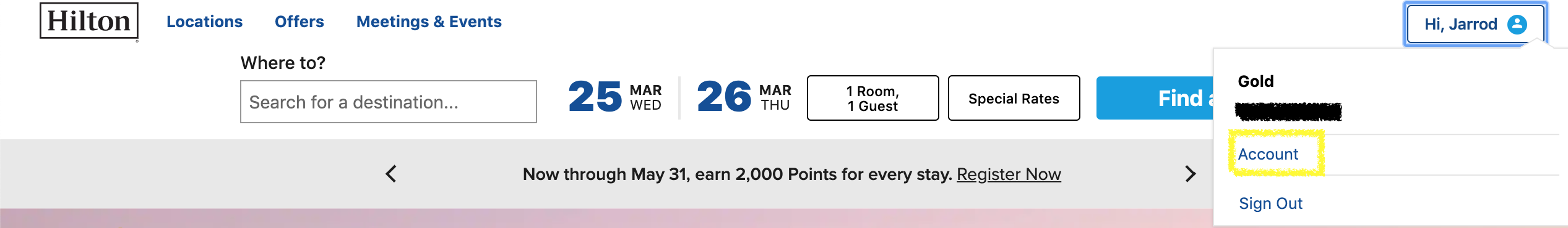 Hilton My Account