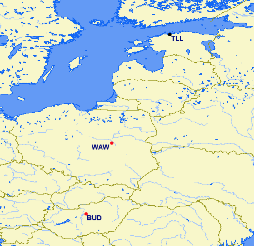 LOT Polish Airlines hubs and focus cities