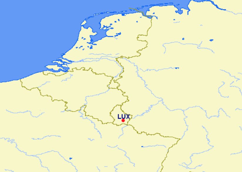 Luxair hubs and focus cities