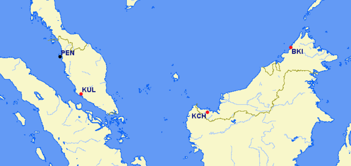 Malaysia Airlines hubs and focus cities