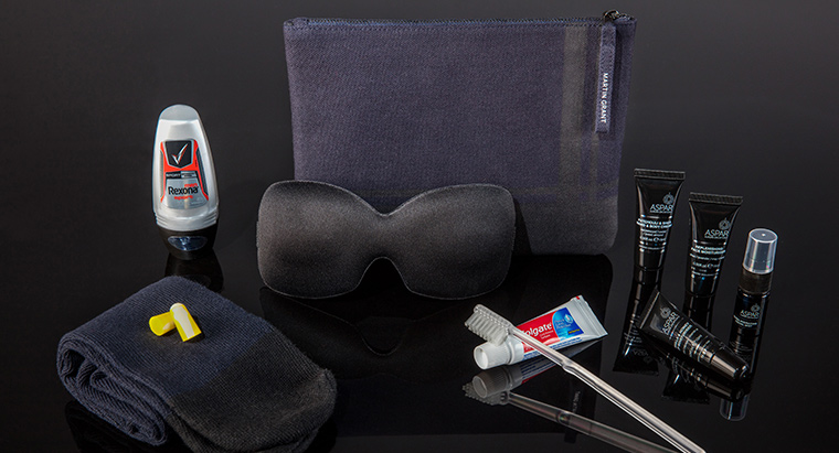 Qantas First Class amenity kit