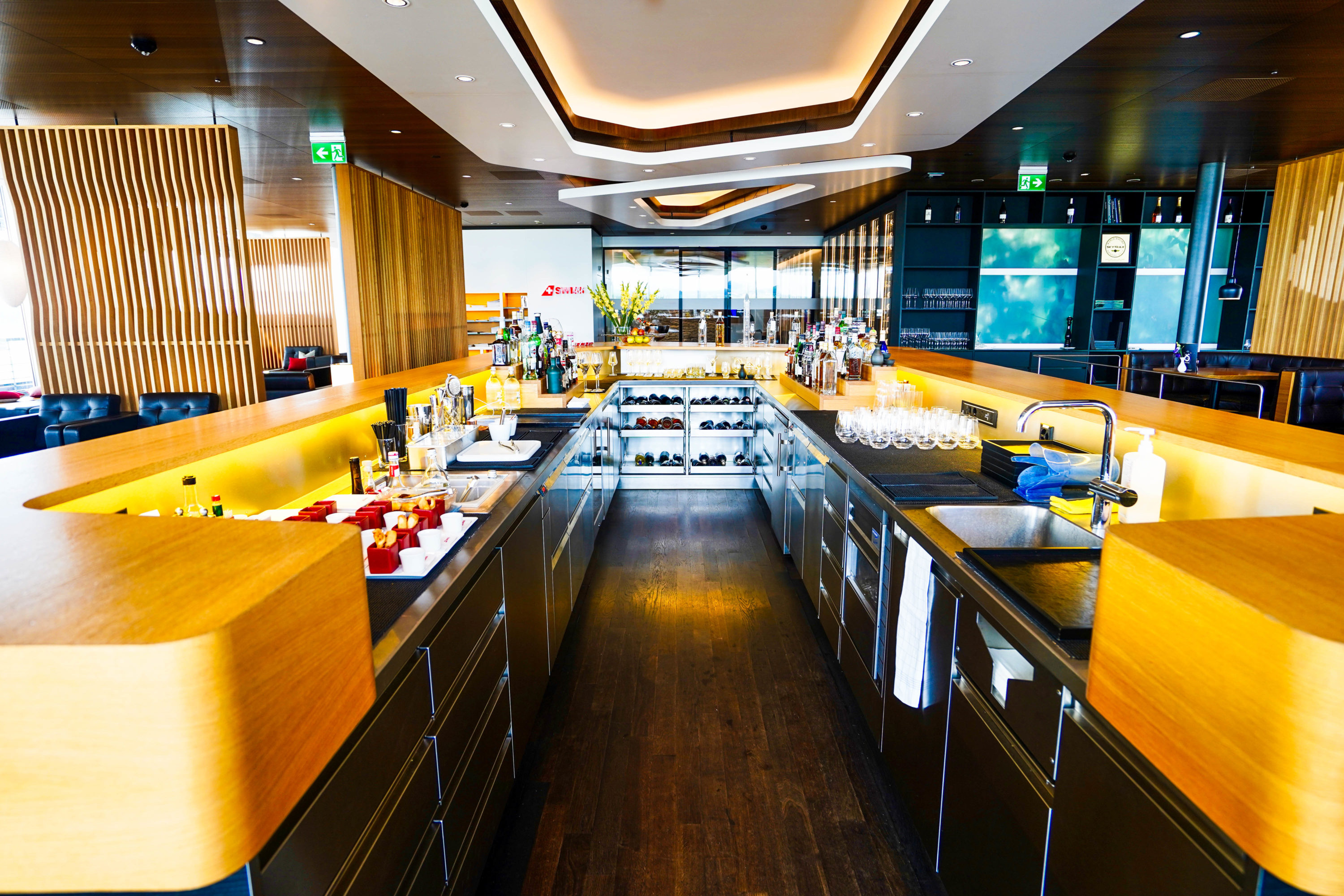 SWISS First Class Lounge Main bar