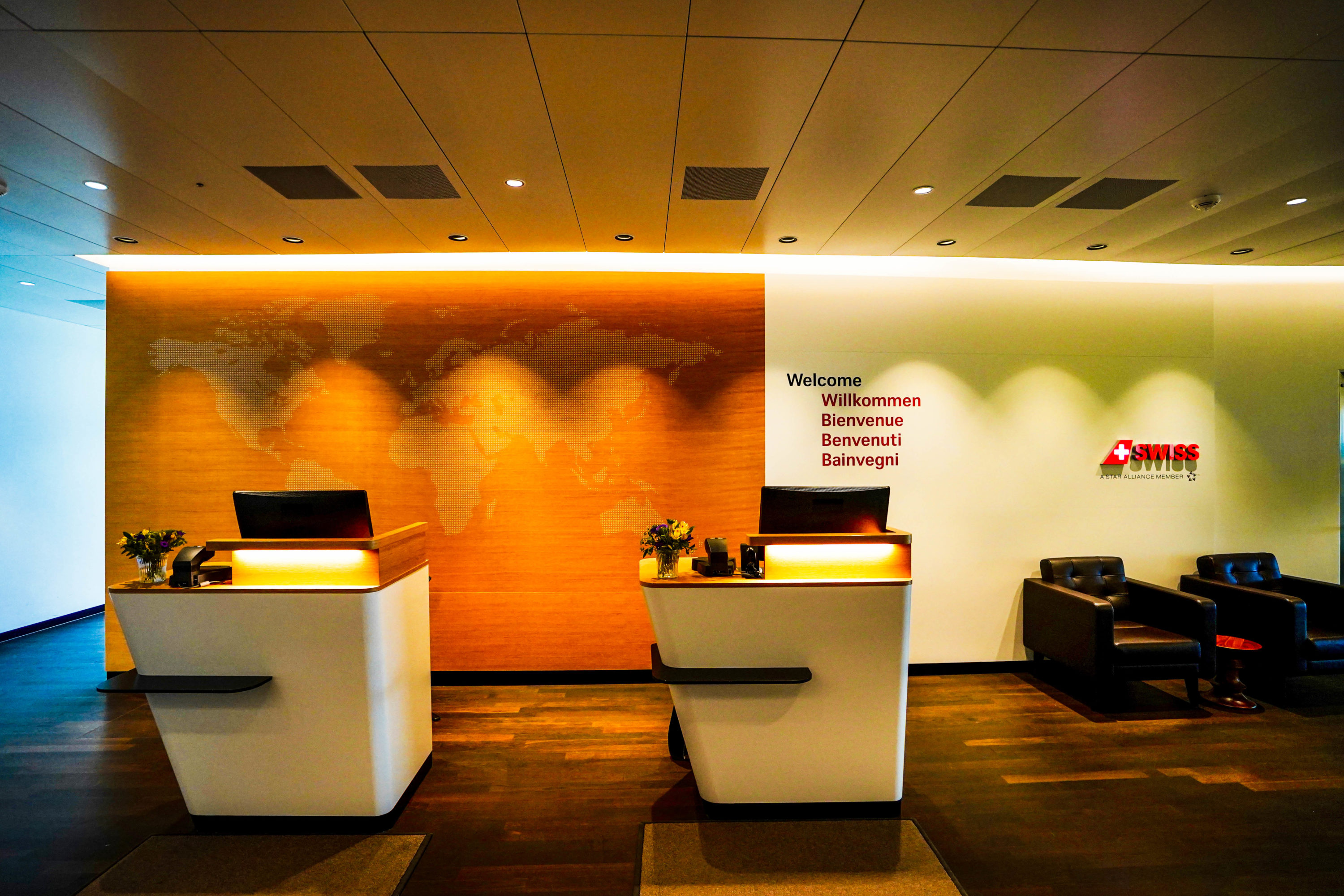 SWISS Air First Class Lounge Reception