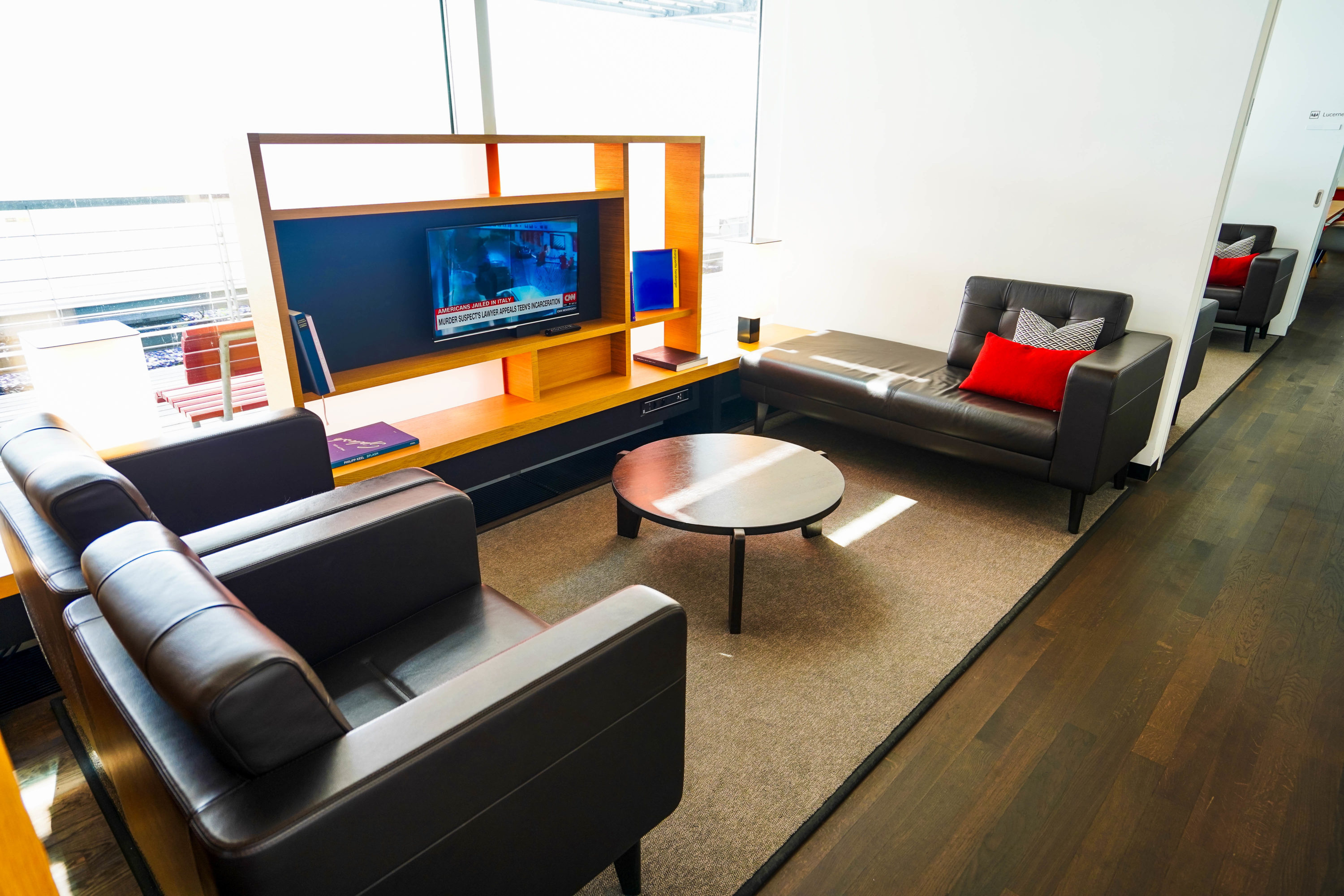SWISS First Class Lounge Seating area