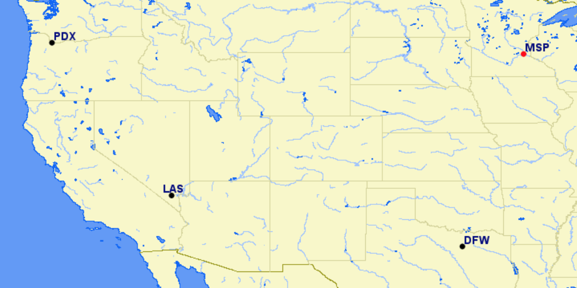 Sun Country Airlines hubs and focus cities