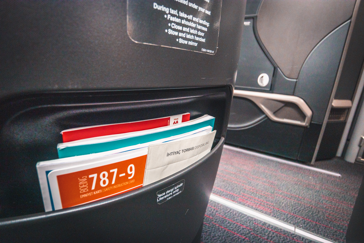 Turkish Airlines Boeing 787 9 Business Class Literature Pocket