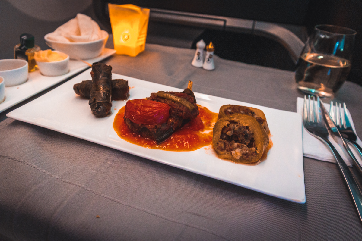 Turkish Airlines Boeing 787 9 Business Class Traditional “Dolma” Varieties and “Karniyarik”