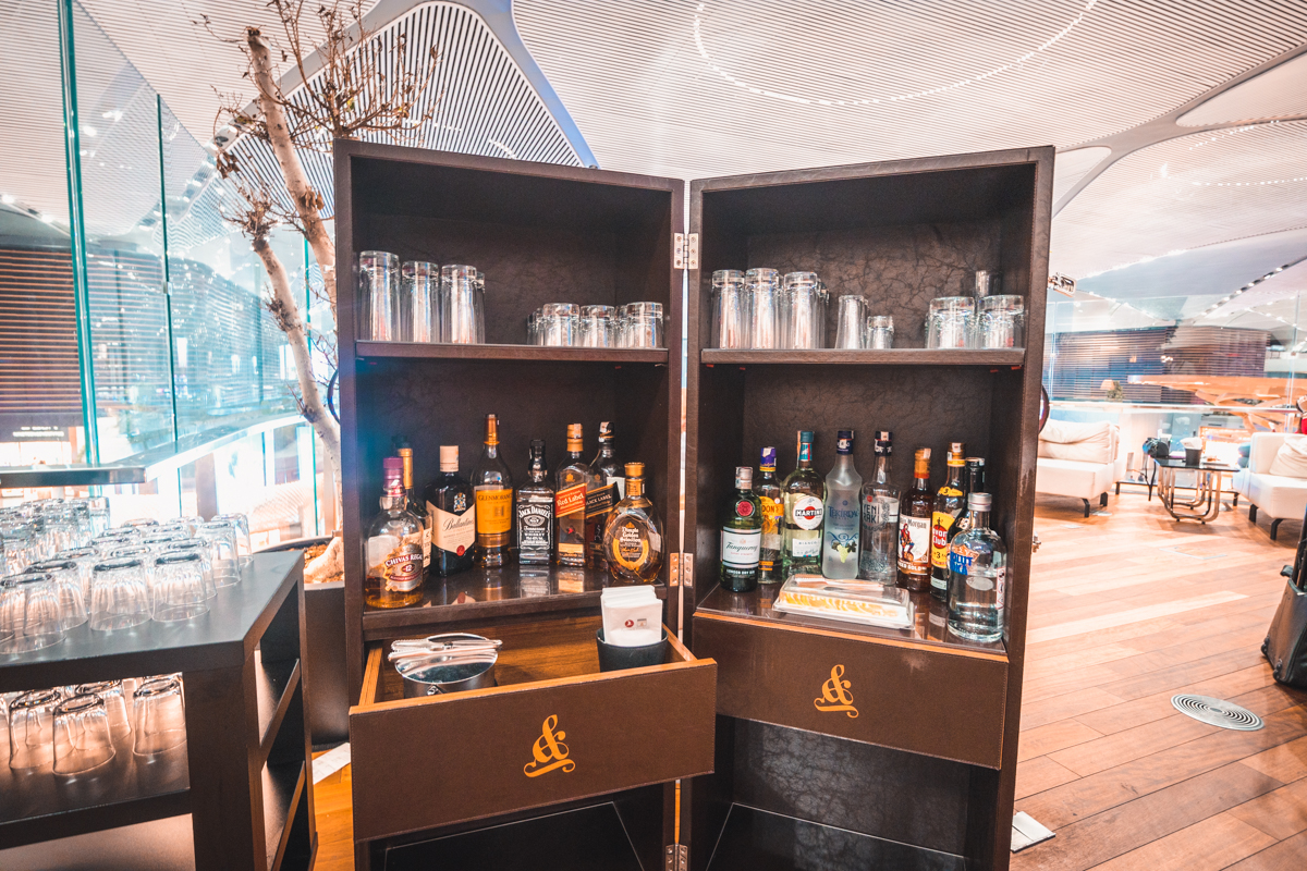 Turkish Airlines Business Lounge Spirt Cupboard