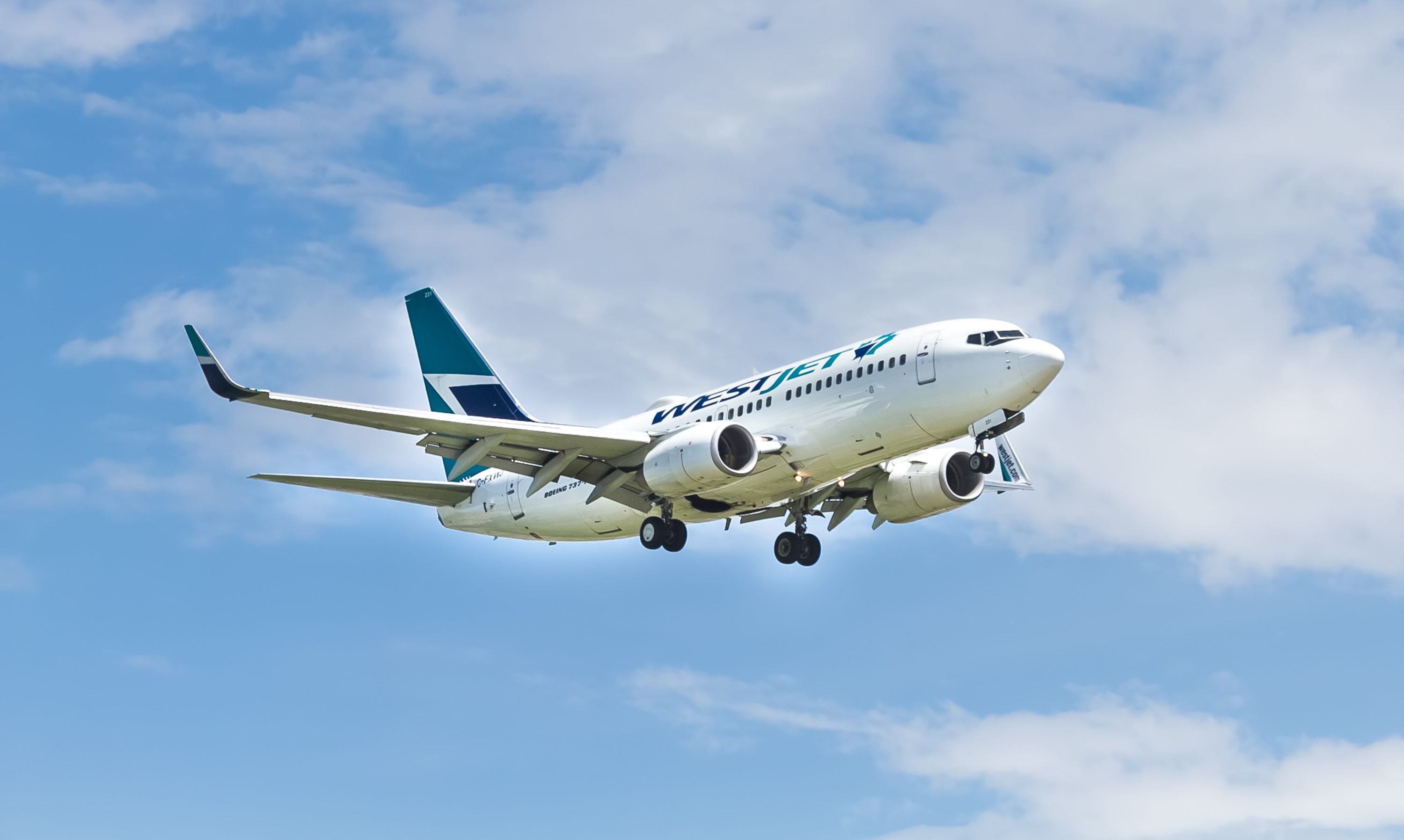 WestJet Plane Flying