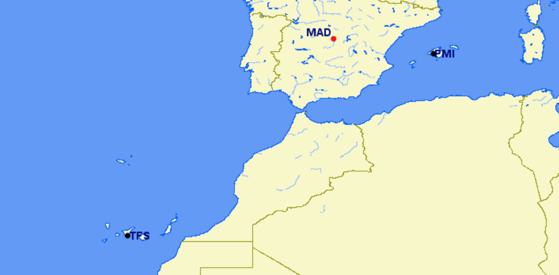 Air Europa hubs and focus cities