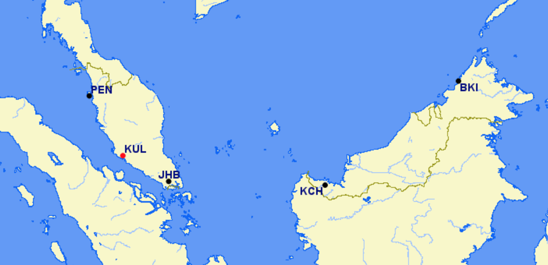 AirAsia hubs and focus cities