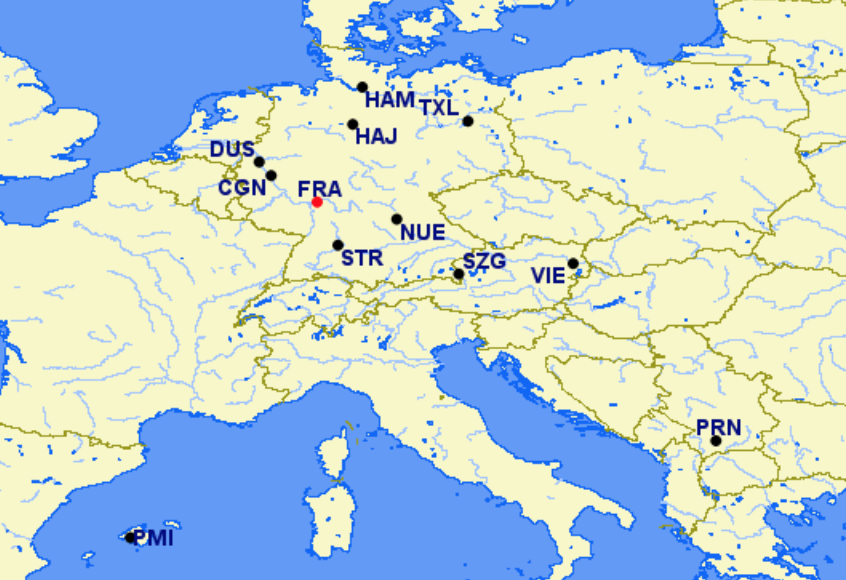 Eurowings hubs and focus cities